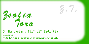zsofia toro business card